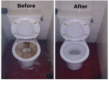 Toilet before after